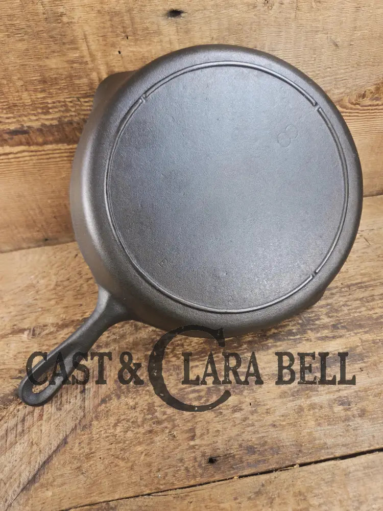 The Clara Bell Classic! 1940’s Era Three notch Lodge #8E cast iron skillet. Beautiful piece of Americana! SC24 Skillet