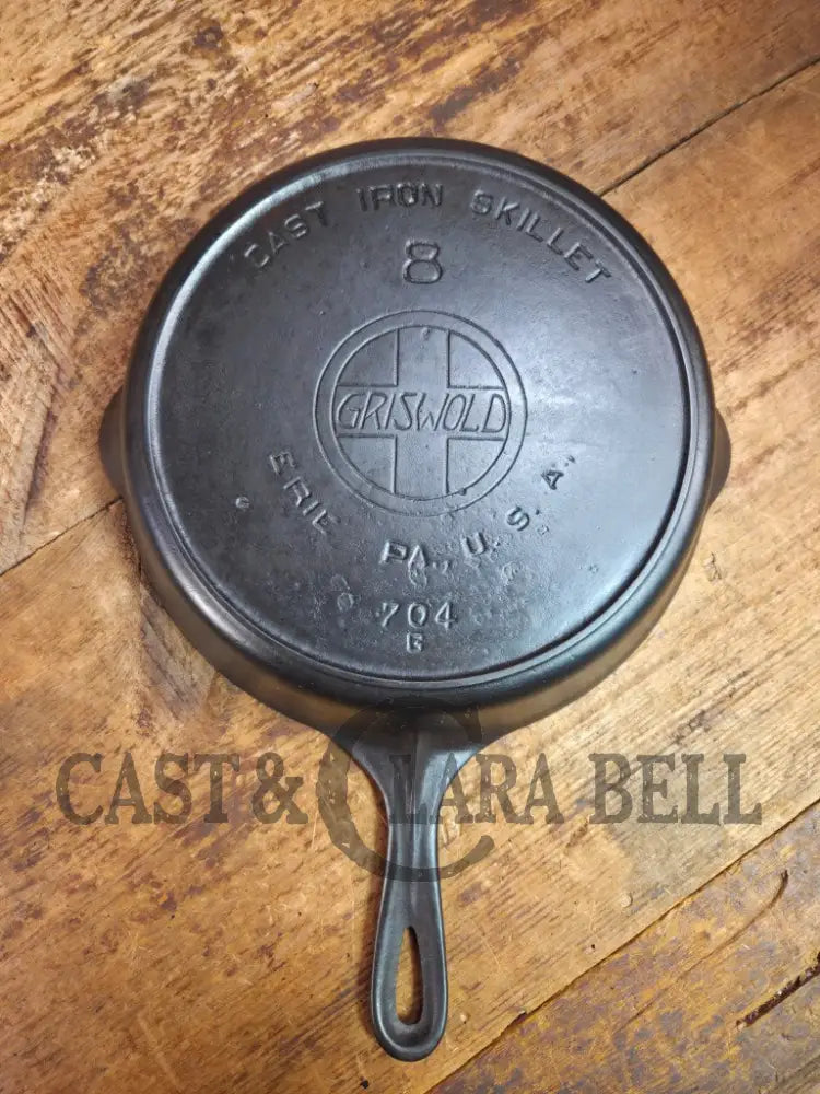The Classic! 1910’s Griswold #8 Cast Iron Skillet with Slant Logo and FULL EPU 704 G Skillet
