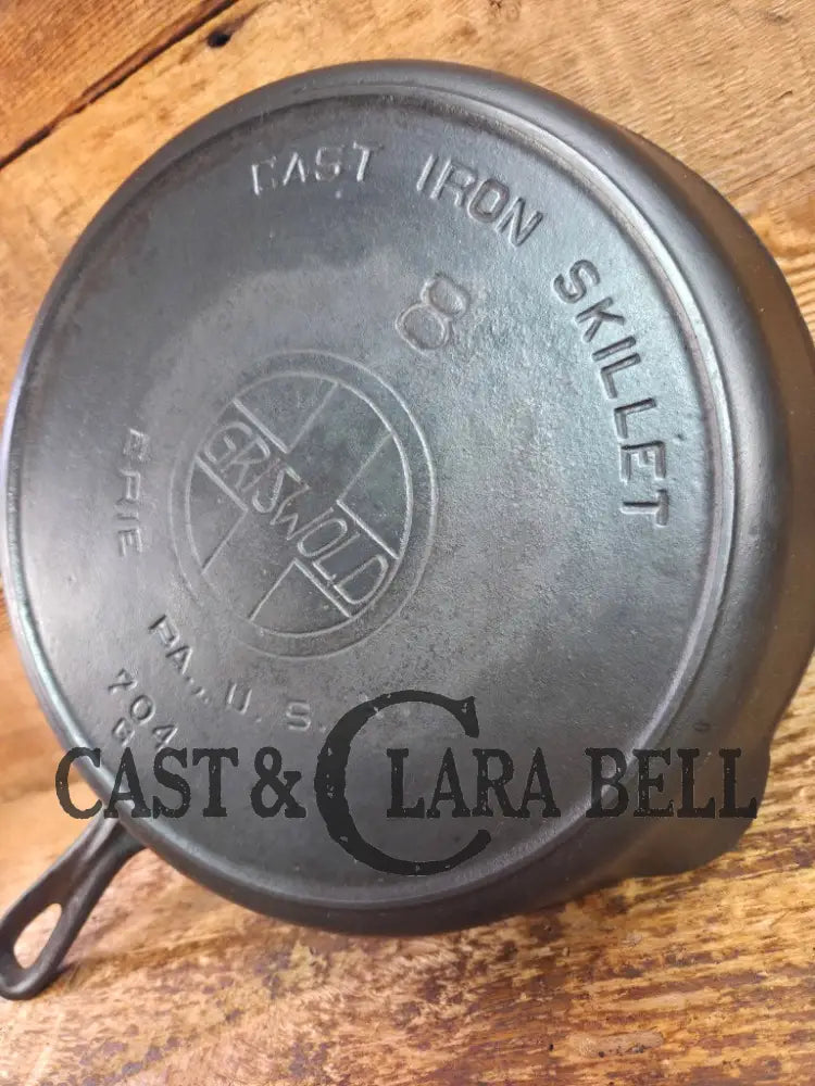 The Classic! 1910’s Griswold #8 Cast Iron Skillet with Slant Logo and FULL EPU 704 G Skillet