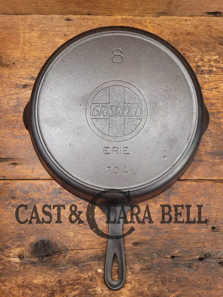 The Classic 1910S Griswold #8 Skillet With Heat Ring And Large Block Slant Logo 704 L.