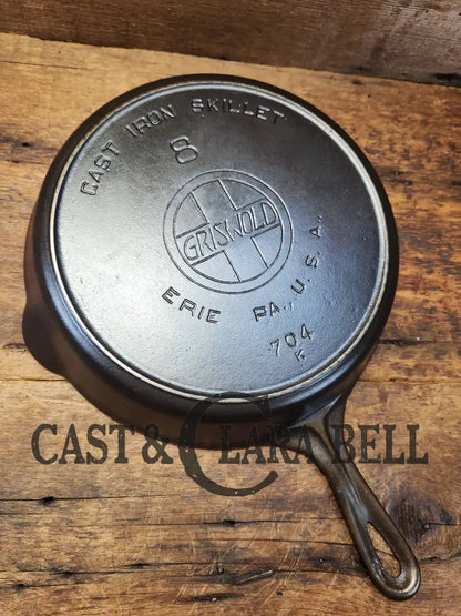 The Classic! 1920’S Griswold #8 Cast Iron Skillet Large Block Slant Logo 704 K