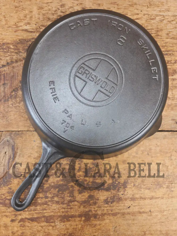 The Classic 1920’s Griswold #8 E.P.U. Skillet with Heat Ring and Large Block Slant Logo 704 V - Skillet