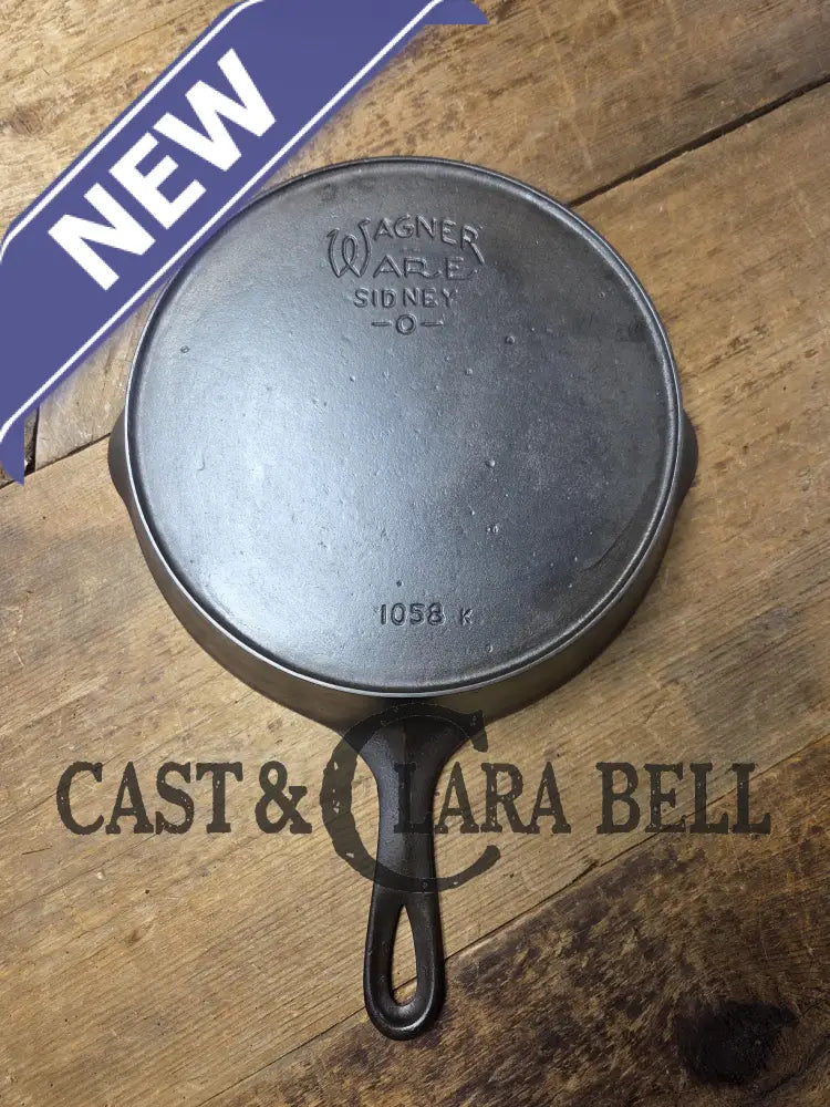 The Classic! 1924 Wagner Ware Sidney -O- #8 Skillet with Heat Ring and Stylized Logo 1058 K Skillet