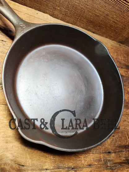 The Classic! 1924 Wagner Ware Sidney -O- #8 Skillet With Heat Ring And Stylized Logo 1058 Z.