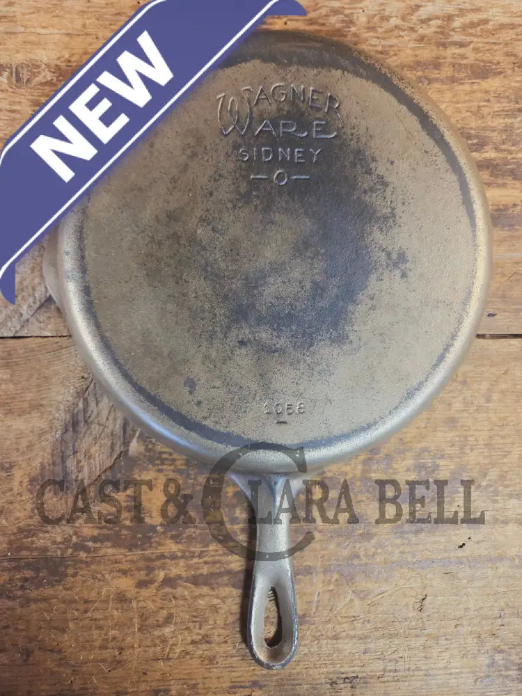 The Classic! 1924 Wagner Ware Sidney -O- #8 Skillet with smooth bottom & Stylized Logo 1058 K. Nickel plated outside