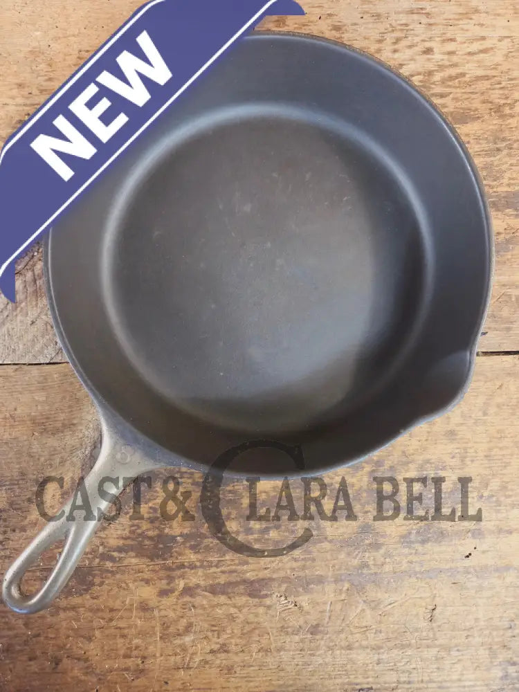 The Classic! 1924 Wagner Ware Sidney -O- #8 Skillet with smooth bottom & Stylized Logo 1058 K. Nickel plated outside
