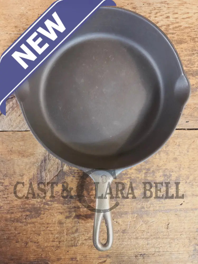 The Classic! 1924 Wagner Ware Sidney -O- #8 Skillet with smooth bottom & Stylized Logo 1058 K. Nickel plated outside