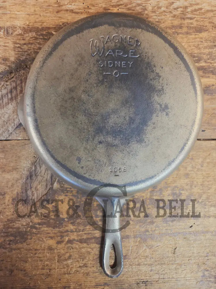 The Classic! 1924 Wagner Ware Sidney -O- #8 Skillet with smooth bottom & Stylized Logo 1058 K. Nickel plated outside