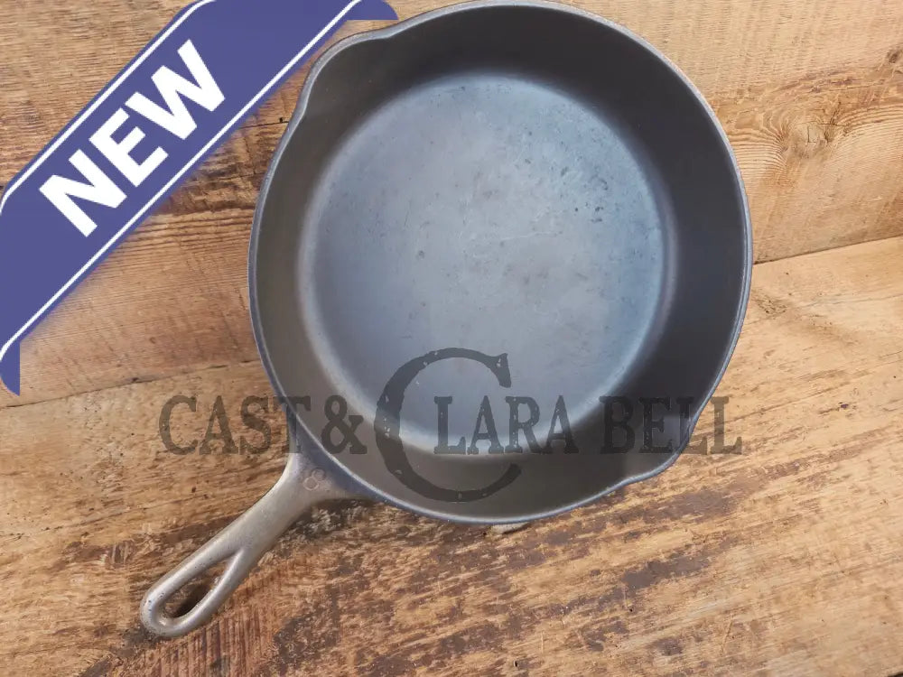 The Classic! 1924 Wagner Ware Sidney -O- #8 Skillet with smooth bottom & Stylized Logo 1058 K. Nickel plated outside