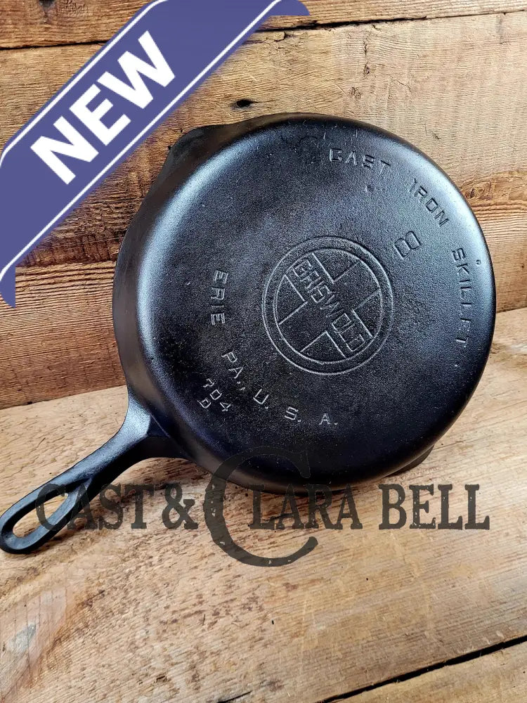 The Classic! 1930’S Griswold #8 Cast Iron Skillet With Large Block Logo 704 D