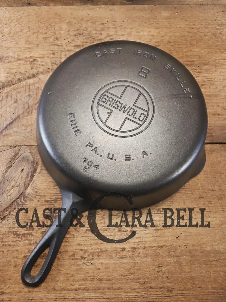 The Classic! 1930’s Griswold #8 Cast Iron Skillet with Large Block Logo 704 K. Our best seller Skillet