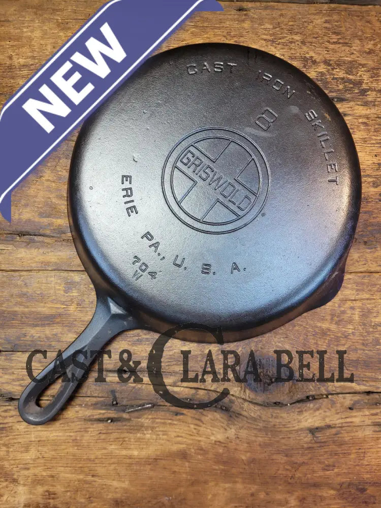 The Classic! 1930's Griswold 8 Cast Iron Skillet with Large Block Log