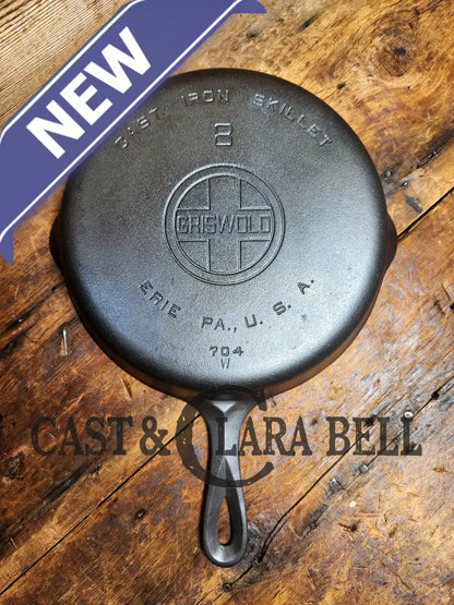 The Classic! 1930S Griswold #8 Cast Iron Skillet With Large Block Logo 704 W