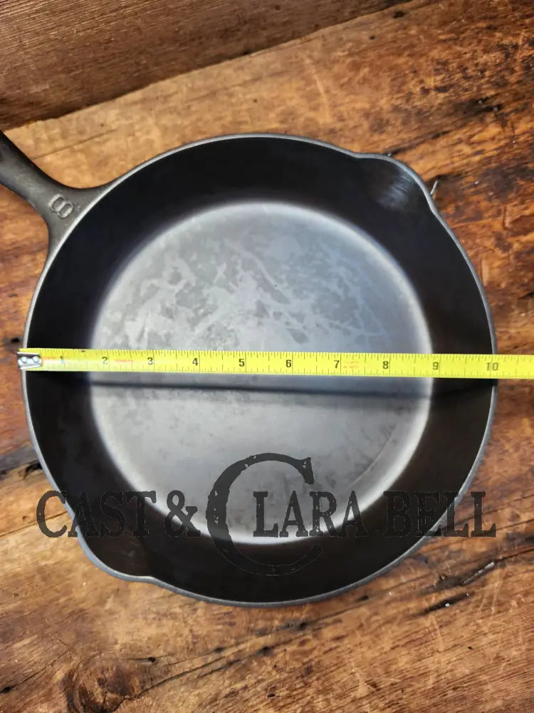 The Classic! 1930’S Griswold #8 Cast Iron Skillet With Large Block Logo And Smooth Bottom 704