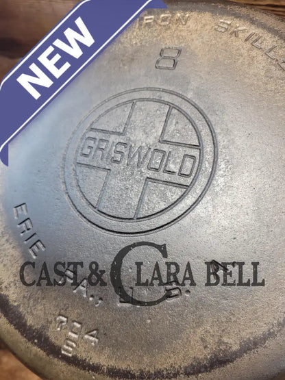 The Classic! 1930’S Griswold #8 Large Block Logo 704 S Cast Iron Skillet. Inside Black Iron