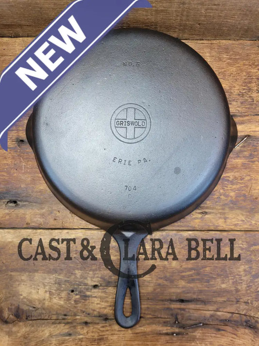 The Classic! 1940’S Griswold No. 8 Cast Iron Skillet With Small Block Logo And Smooth Bottom 704 D.