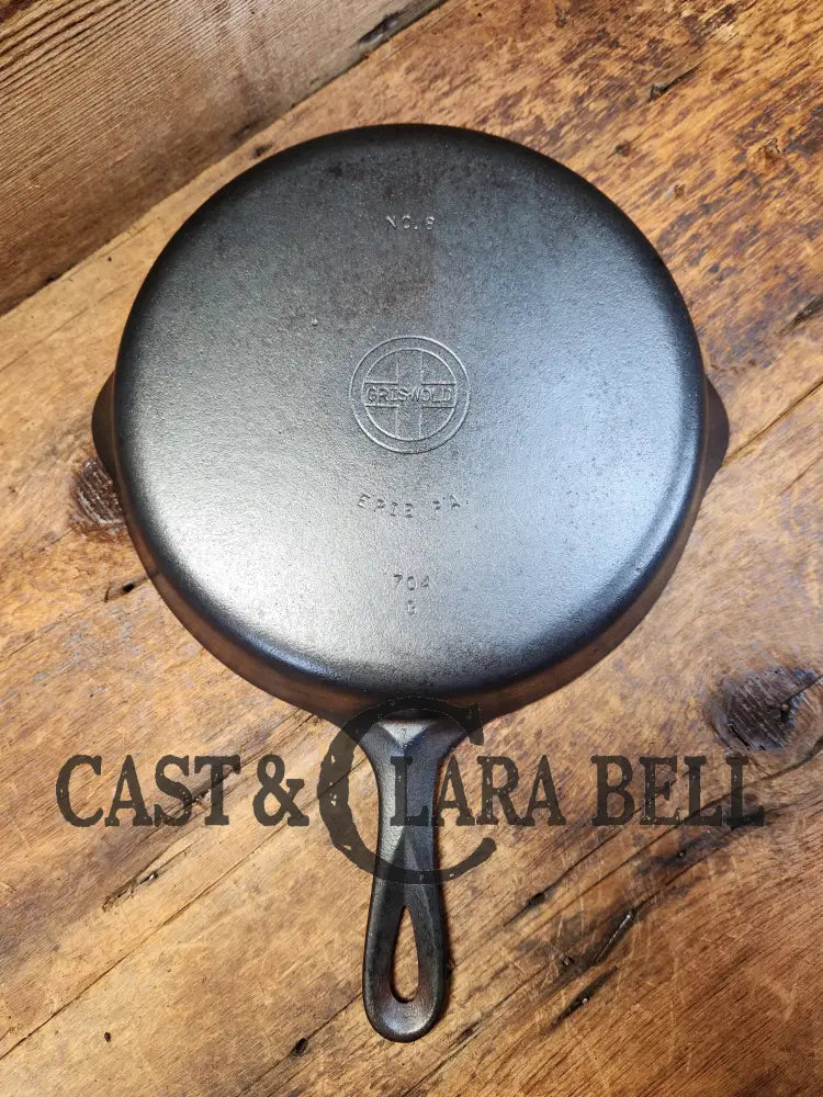 The Classic! 1940’S Griswold No. 8 Cast Iron Skillet With Small Block Logo And Smooth Bottom 704 G