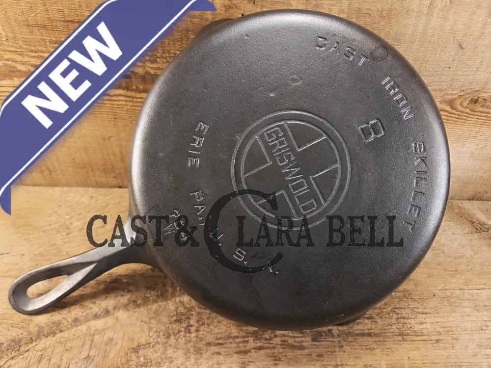 The Classic and our Best Seller! 1930’s Griswold #8 Cast Iron Skillet with Large Block Logo 704 W