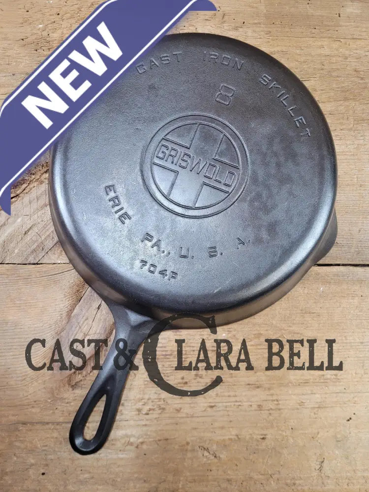 The Classic! For Gas And Electric Coil Tops. 1930’S Griswold #8 Skillet With Large Block Logo