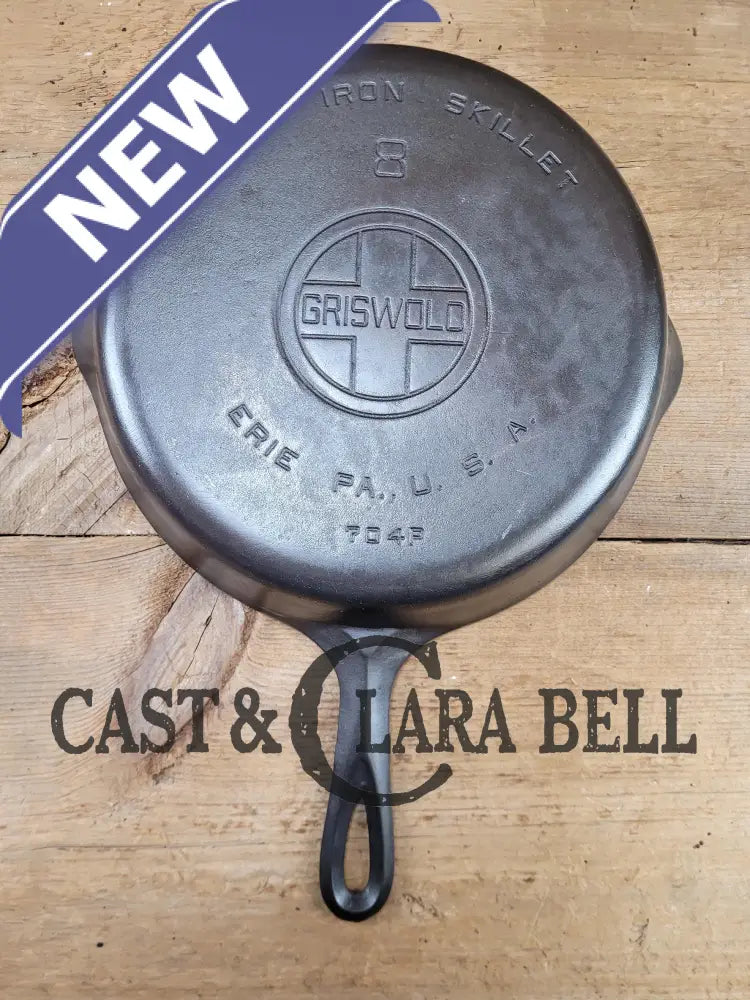 The Classic! For Gas And Electric Coil Tops. 1930’S Griswold #8 Skillet With Large Block Logo