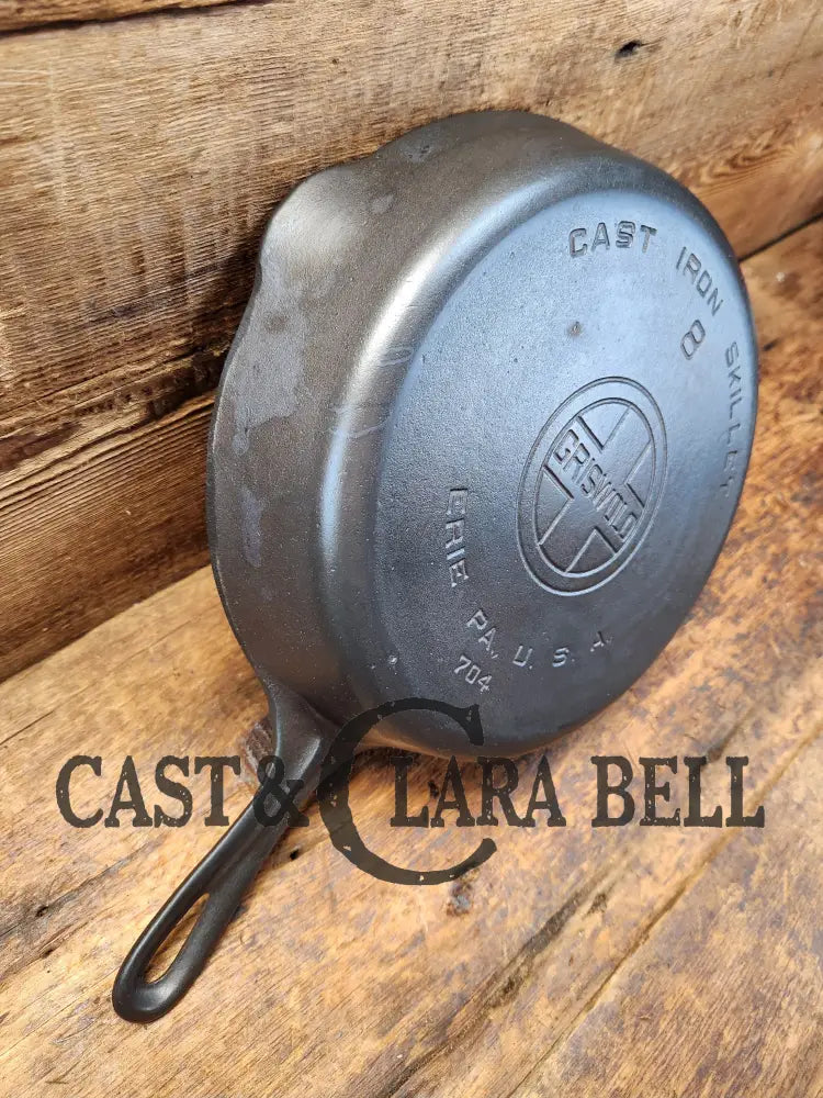 The Classic! Griswold #8 Cast Iron Skillet With Large Block Logo And Smooth Bottom 704