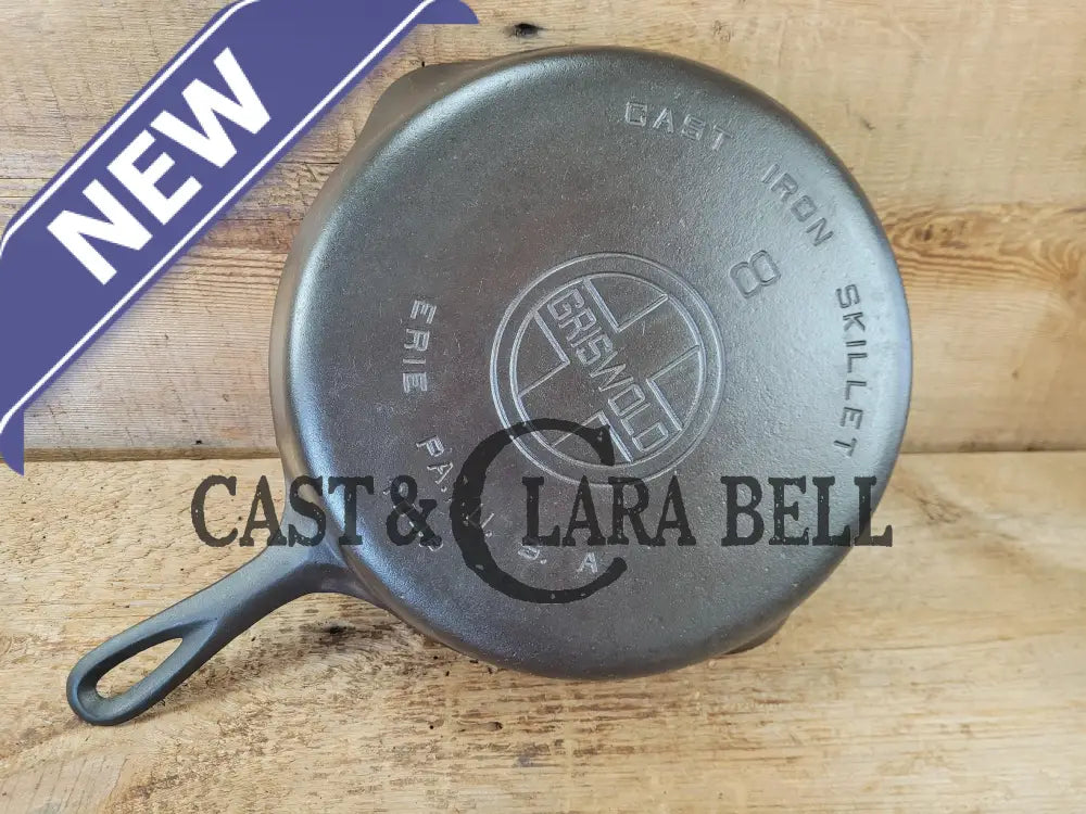 The Classic! Griswold #8 Skillet with Large Block Logo and Smooth Bottom Erie PA USA p/n 704 P
