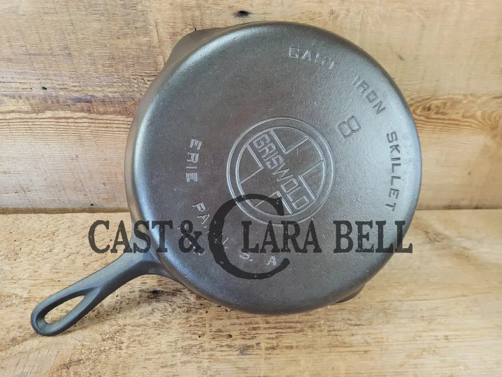 The Classic! Griswold #8 Skillet with Large Block Logo and Smooth Bottom Erie PA USA p/n 704 P Skillet