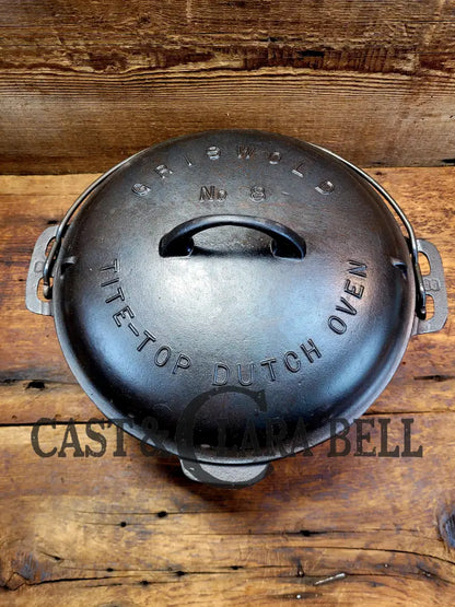 The Collectors Classic. 1920’S Griswold #8 Tite-Top Cast Iron Dutch Oven With Large Block Logo