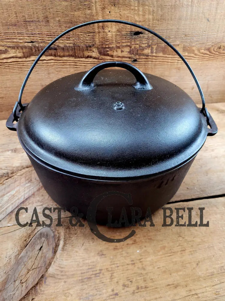 The Dutch Oven That Started It All! Elegant And Unknown ’Clara Bell’ Raised 8 Oven. This One