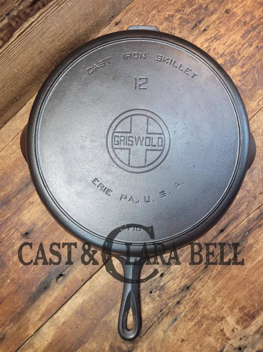 The Premier Skillet! Glass Smooth Huge 1920’S Griswold No. 12 Skillet With Block Logo 719.