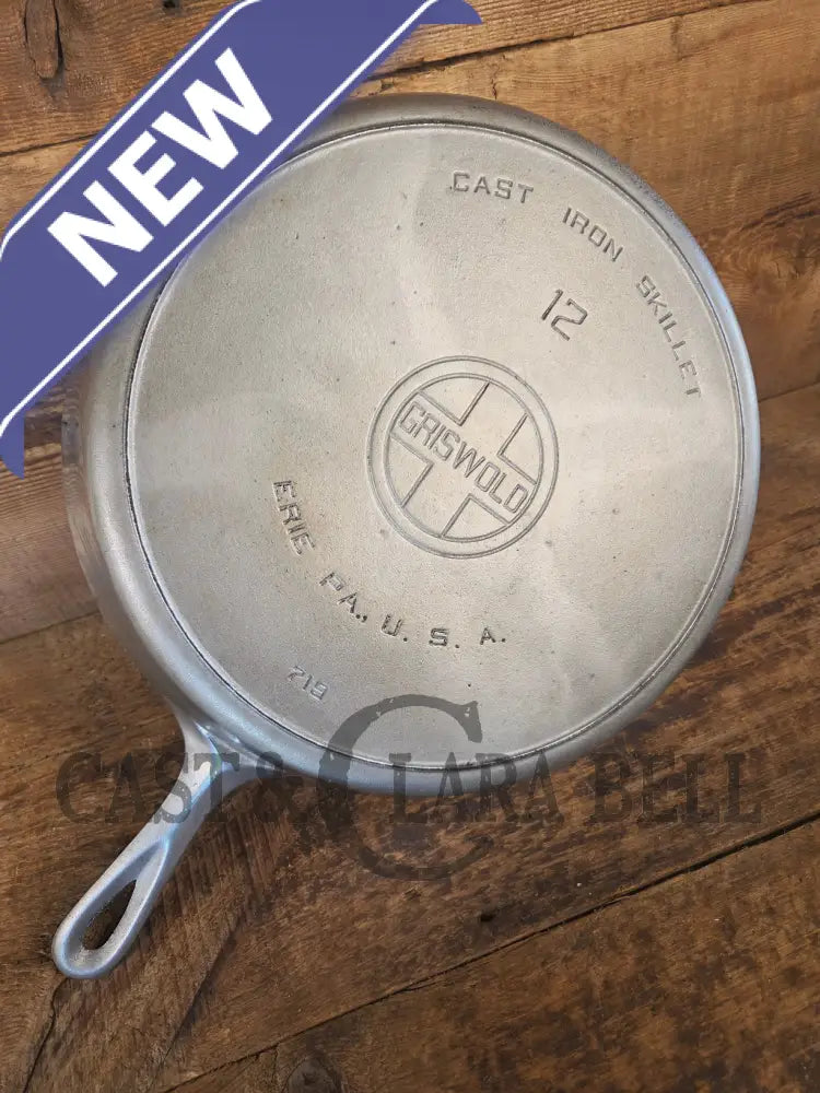 The Premier Skillet! Huge 1920’s Griswold No. 12 Skillet with Block Logo 719. Chrome Finish - Skillet