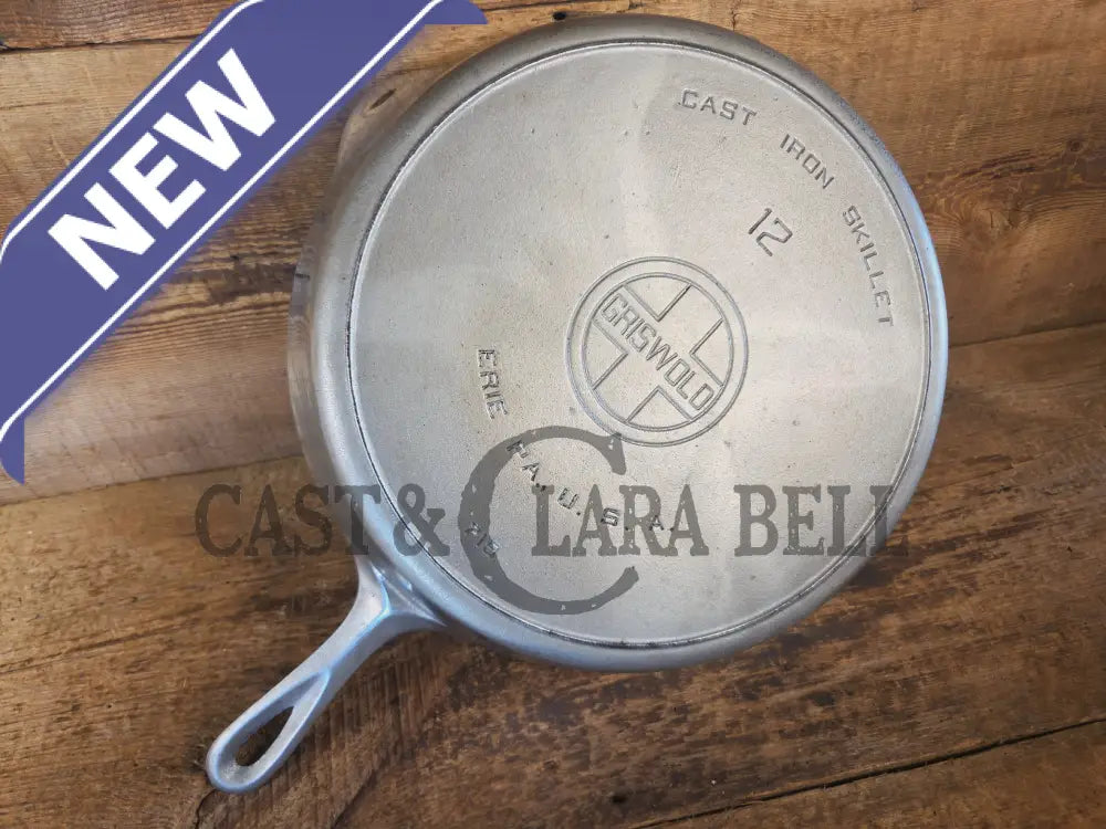 The Premier Skillet! Huge 1920’s Griswold No. 12 Skillet with Block Logo 719. Chrome Finish - Skillet