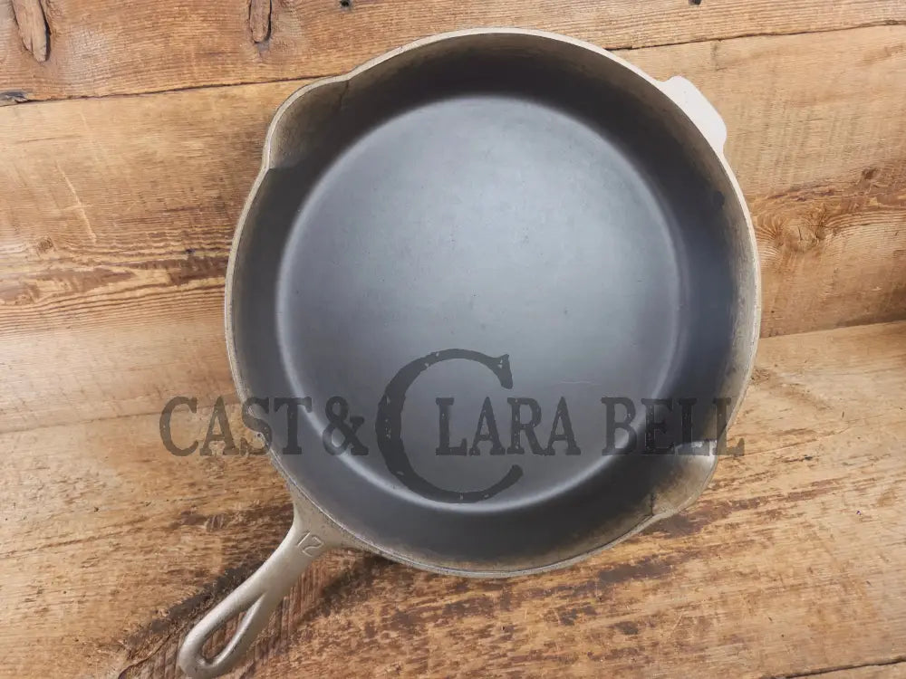 The Premier Skillet! Huge 1920’s Griswold No. 12 Skillet with Block Logo 719. Duo-Finish - Skillet