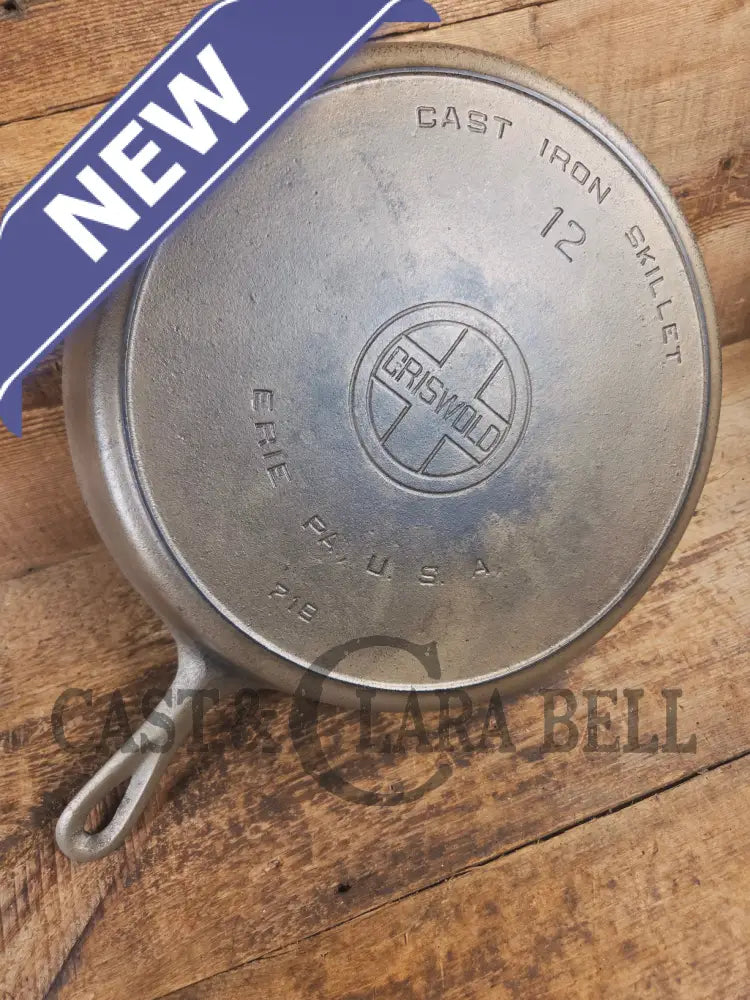The Premier Skillet! Huge 1920’s Griswold No. 12 Skillet with Block Logo 719. Duo-Finish - Skillet
