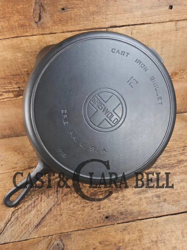 The Premier Skillet! Huge 1920’s Griswold No. 12 Skillet with Block Logo 719. Perfect bacon skillet Skillet