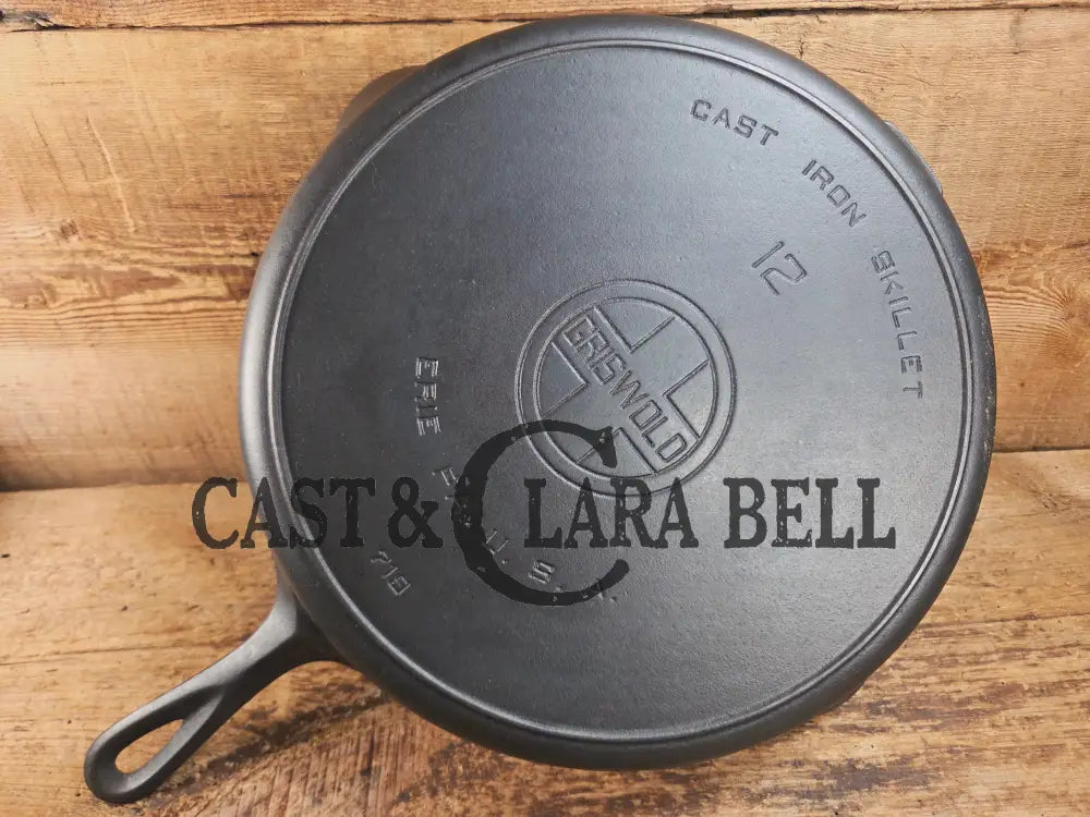 The Premier Skillet! Huge 1920’s Griswold No. 12 Skillet with Block Logo 719. Perfect bacon skillet Skillet