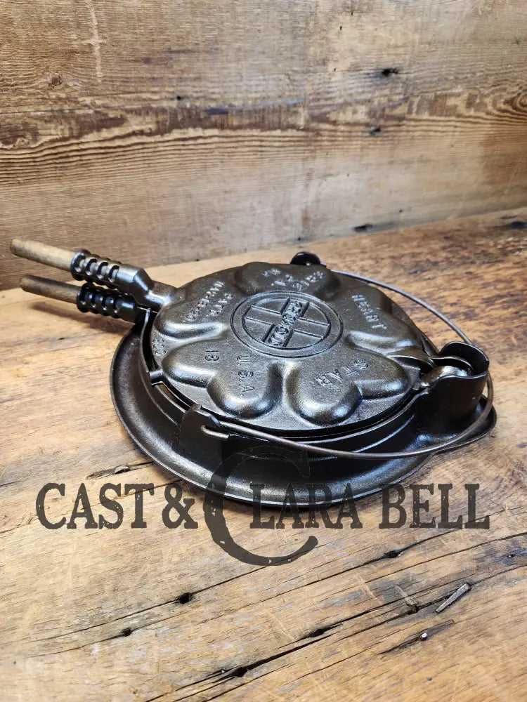 The Premier Waffle Iron! Rare Griswold No. 18 ’Heart And Star’ Waffle Iron. Makes The Best