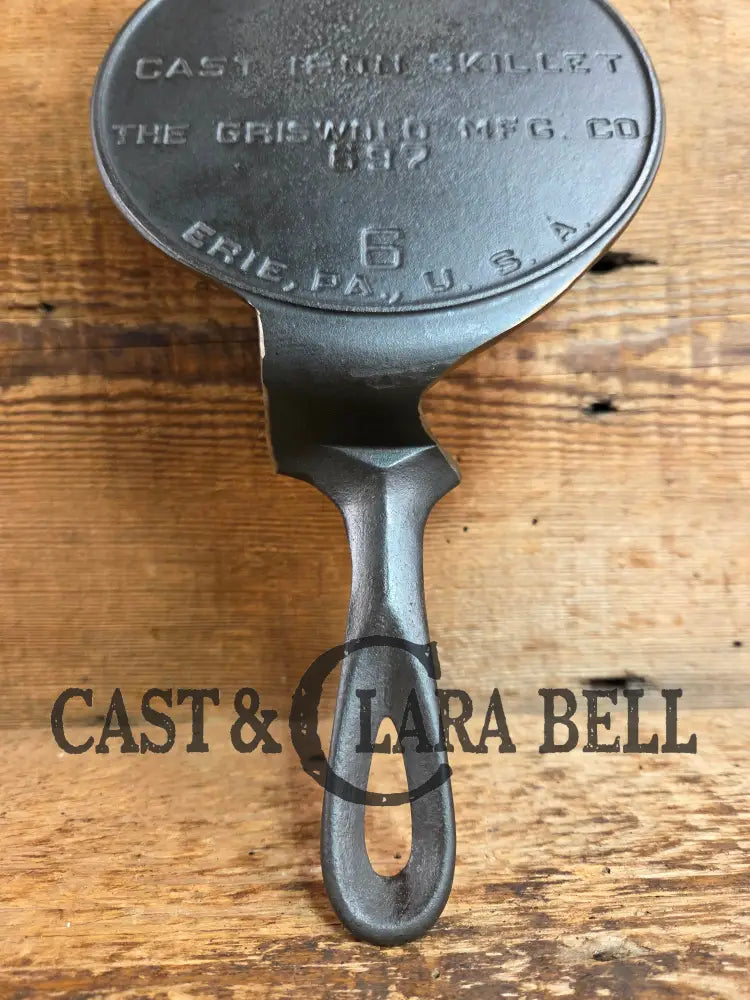 This is one of the COOLEST we’ve made. Very Hard to Find #6 Griswold Victor skillet now up-cycled as a super unique