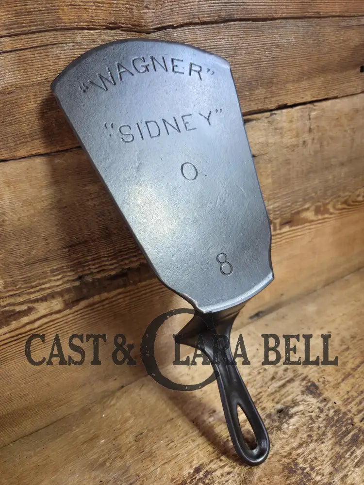 This may be our favorite custom made Wagner Cast Iron Skillet Spatula. From an 1800’s ’Arch Straight’ Wagner Skillet.