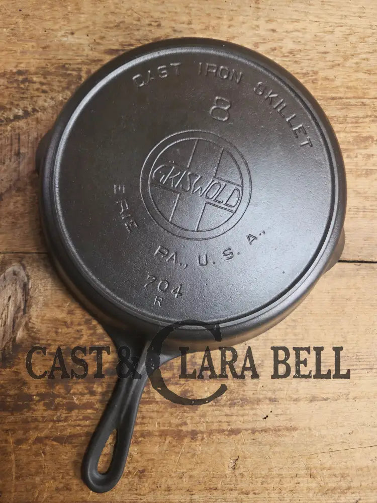 THIS pan! The Classic 1910-20’s Griswold #8 E.P.U. Skillet with Heat Ring and Large Block Slant Logo 704 R Skillet