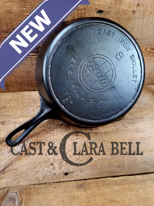 This Pan! The Classic 1910-20’S Griswold #8 E.p.u. Skillet With Heat Ring And Large Slant Logo 704 E