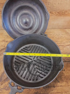 TOUGH one to find! Missouri made Crescent Foundry ’Ozark’ #8 Cast Iron Deep Broiler! - Skillet