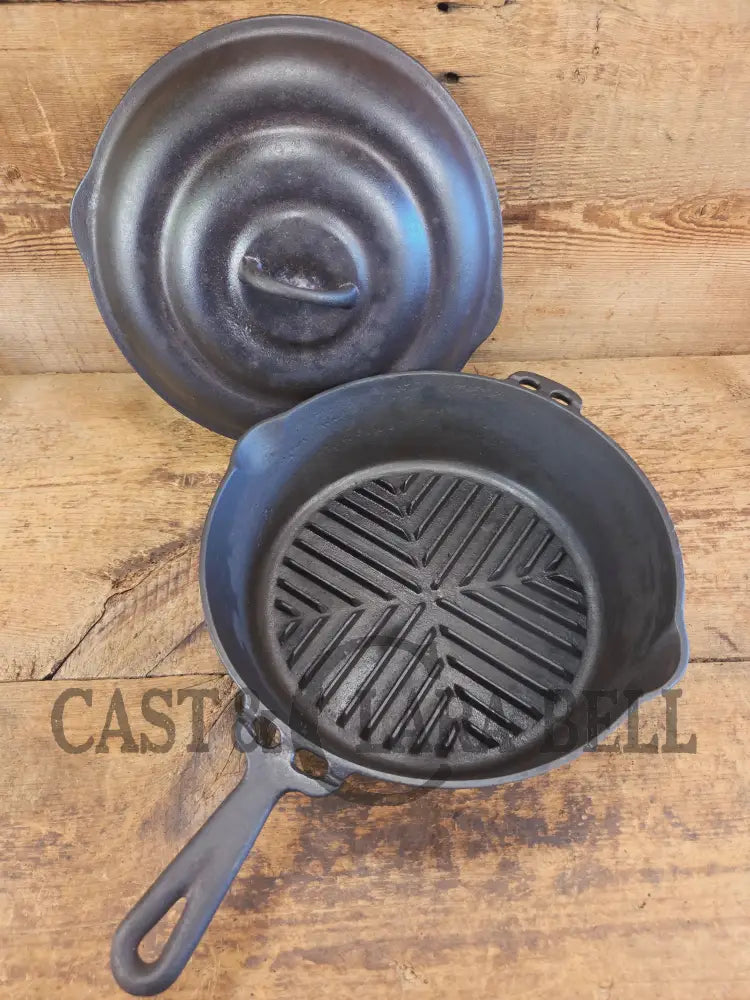 TOUGH one to find! Missouri made Crescent Foundry ’Ozark’ #8 Cast Iron Deep Broiler! - Skillet