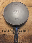 Tough to find! 1920’s era Wagner made National / Wagner Ware dual logo #7 (1357) Center logo cast iron skillet with