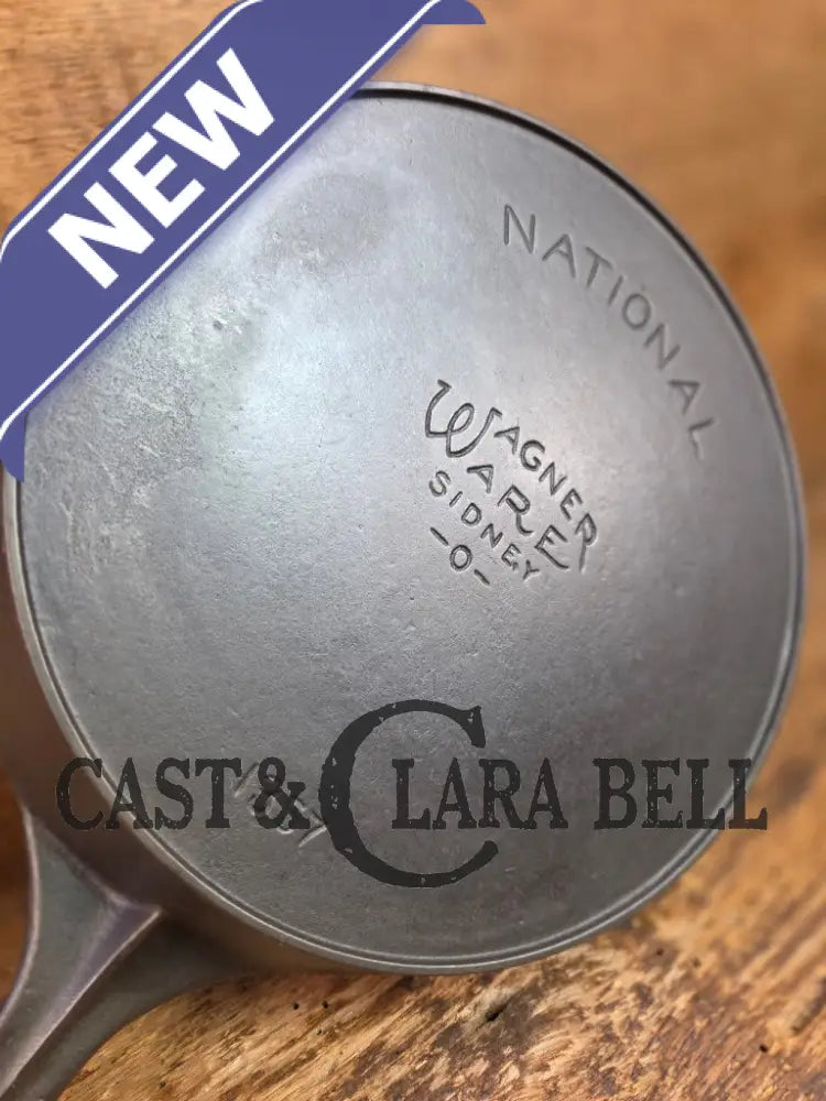 Tough to find! 1920’s era Wagner made National / Wagner Ware dual logo #7 (1357) Center logo cast iron skillet with