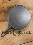 Tough to find! 1920’s era Wagner made National / Wagner Ware dual logo #7 (1357) Center logo cast iron skillet with