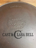 Tough to find! 1920’s era Wagner made National / Wagner Ware dual logo #9 (1359) Center logo cast iron skillet with