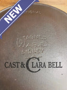 Tough to find! 1920’s era Wagner made National / Wagner Ware dual logo #9 (1359) Center logo cast iron skillet with