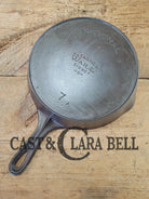 Tough to find! 1924 Wagner made National / WagnerWare dual logo #7A Center logo cast iron skillet with Heat Ring P/N 7A