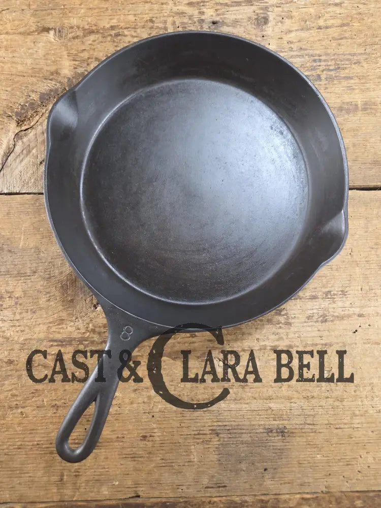Tough to find! 1924 Wagner made National / Wagner Ware dual logo #8 (1358) Center logo cast iron skillet with Heat Ring